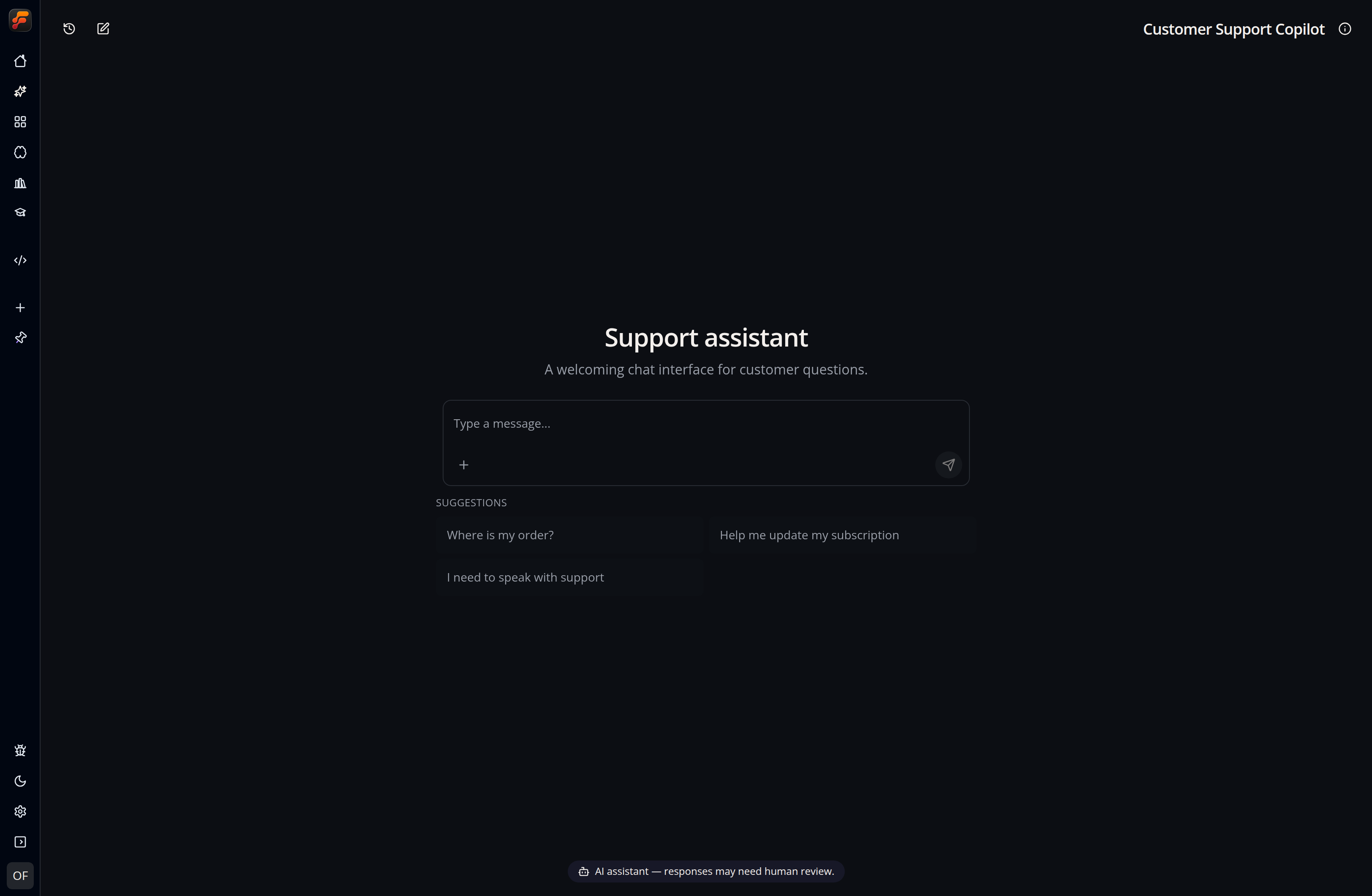 A screenshot of Flow-Like Desktop showing a customizable chat interface linked to a workflow via a chat event