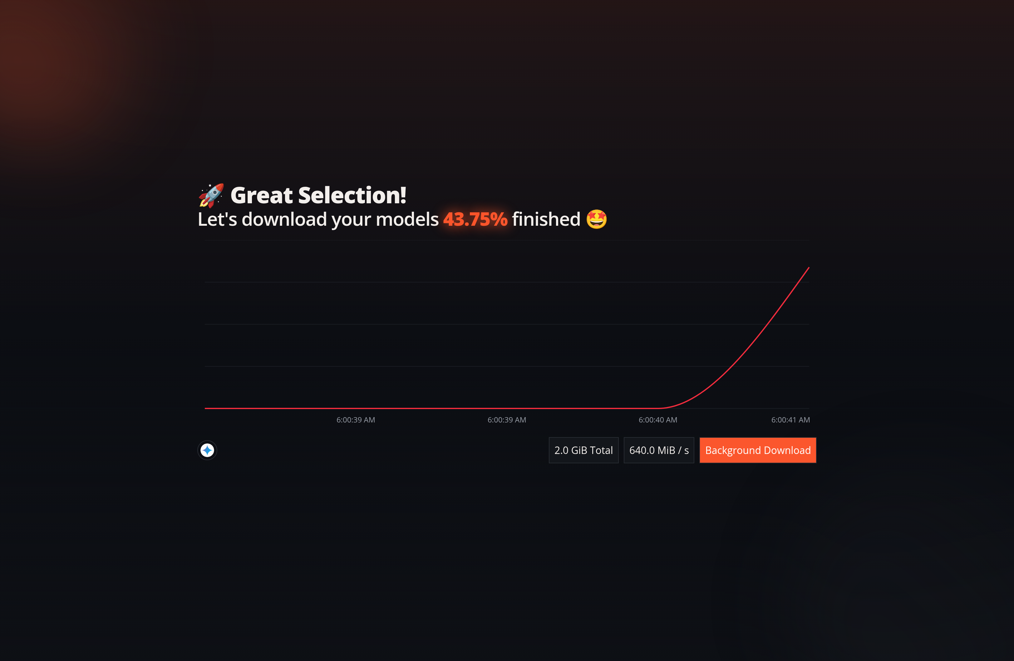 A screenshot of Flow-Like Desktop showing the download progress for language models when opening the app for the first time