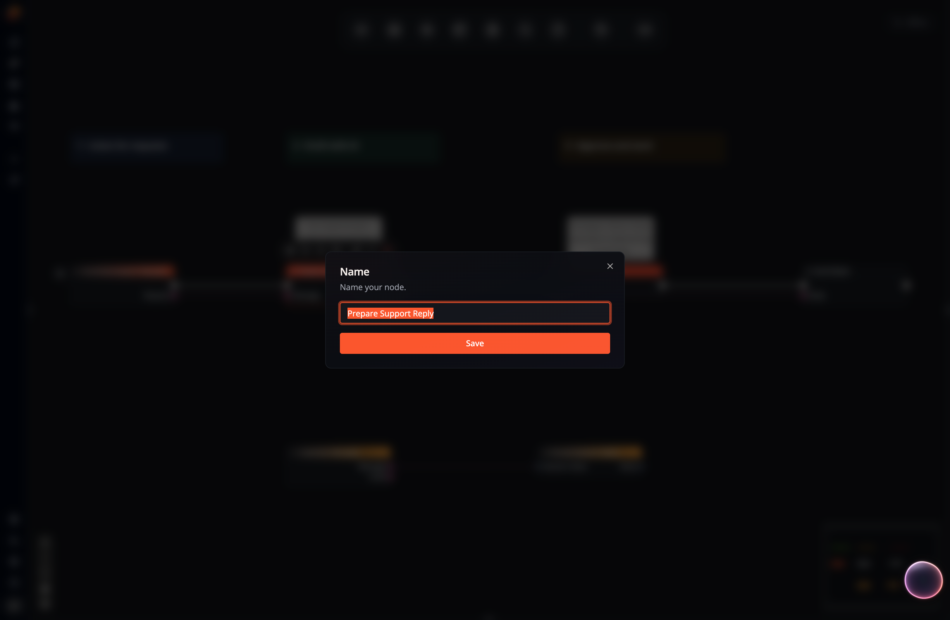 A screenshot showing how to rename a collapsed node