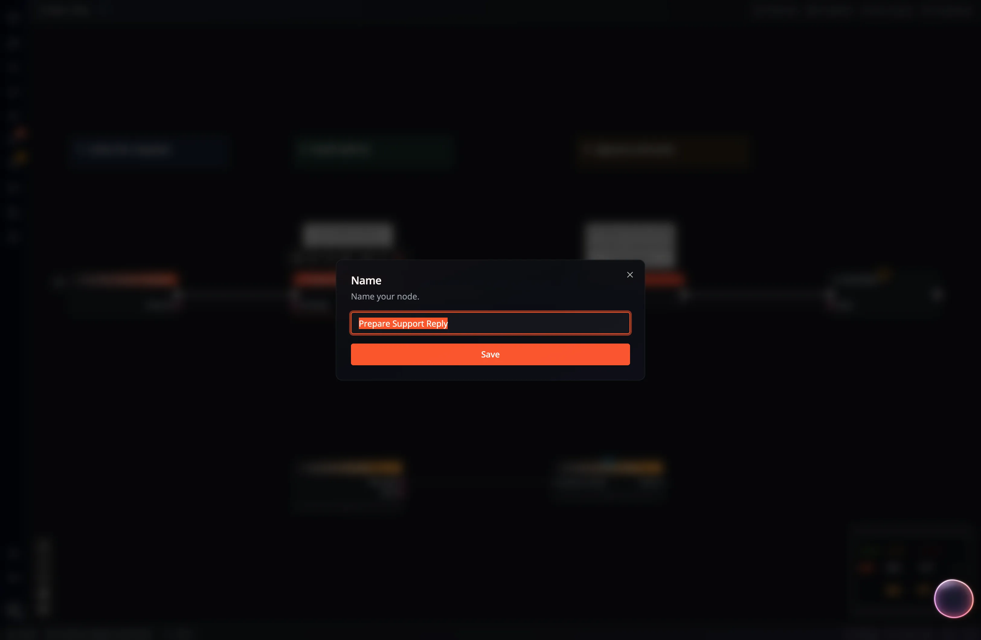A screenshot showing how to rename a collapsed node